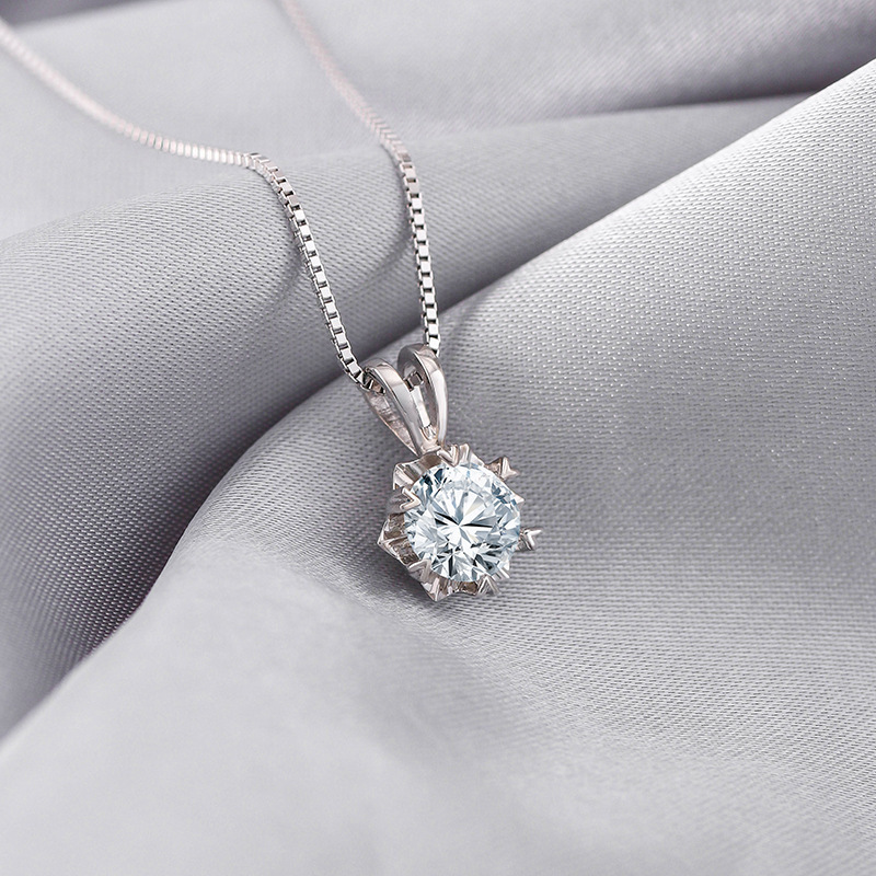 Luxury custom necklace pendant logo necklace moissanite sterling silver moissanite diamond necklace