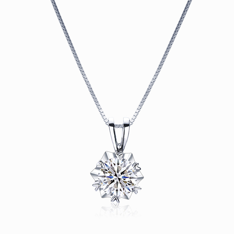 Luxury custom necklace pendant logo necklace moissanite sterling silver moissanite diamond necklace