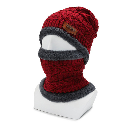 New Winter Women Men wool Hat Warm Scarf Set Knitted Hat Cycling Neck Warmer Beanie Knitted ski mask and Scarf Set