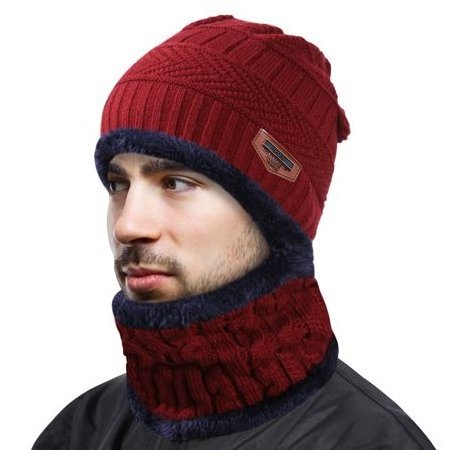 New Winter Women Men wool Hat Warm Scarf Set Knitted Hat Cycling Neck Warmer Beanie Knitted ski mask and Scarf Set