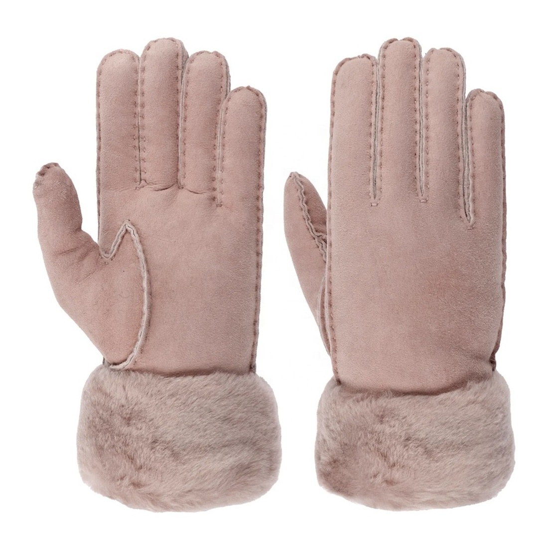 Highly Comfortable Easy To Wear Women Lady Faux Leather Fur Winter Hand leather gloves