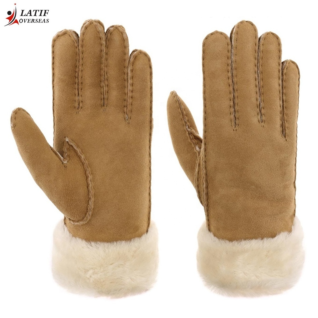 Highly Comfortable Easy To Wear Women Lady Faux Leather Fur Winter Hand leather gloves