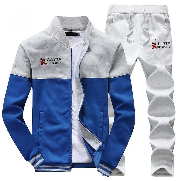 wholesale online sports casual plain high quality custom logo zipper up fleece Tracksuit