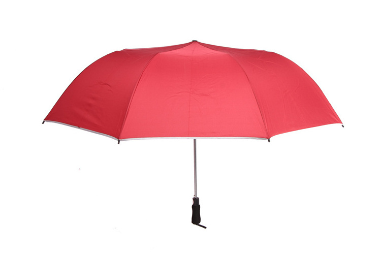 Customized Logo Printing 2 Fold Red Black Green Golf Umbrella with Silver Coating