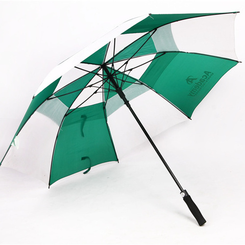 Promotional 30 Inch Double Canopy Funny Two Color Golf Umbrella with Own Your Logo