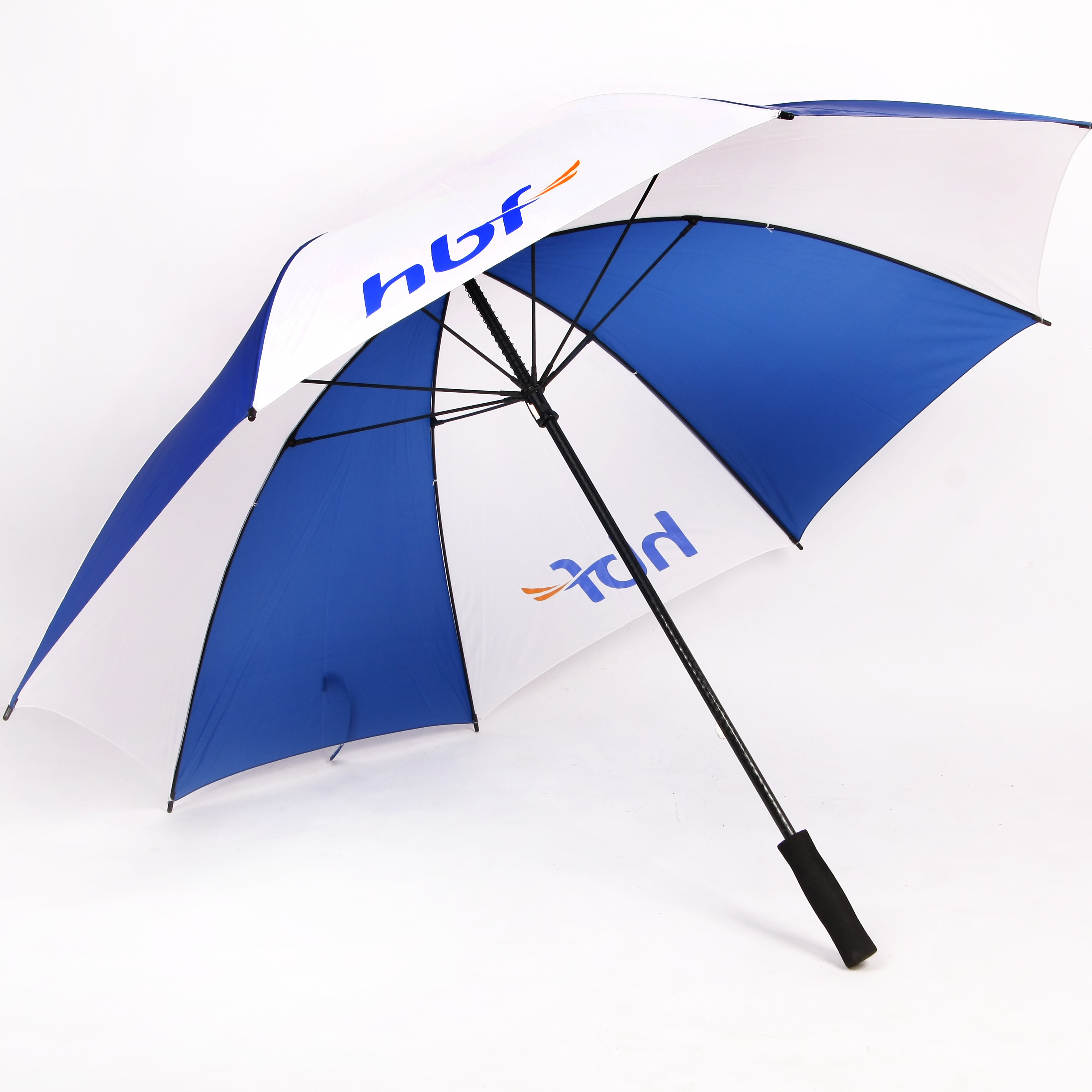 Hot Sale Large Windproof 30 Inch Golf Umbrella White and Navy Blue Golf Umbrella