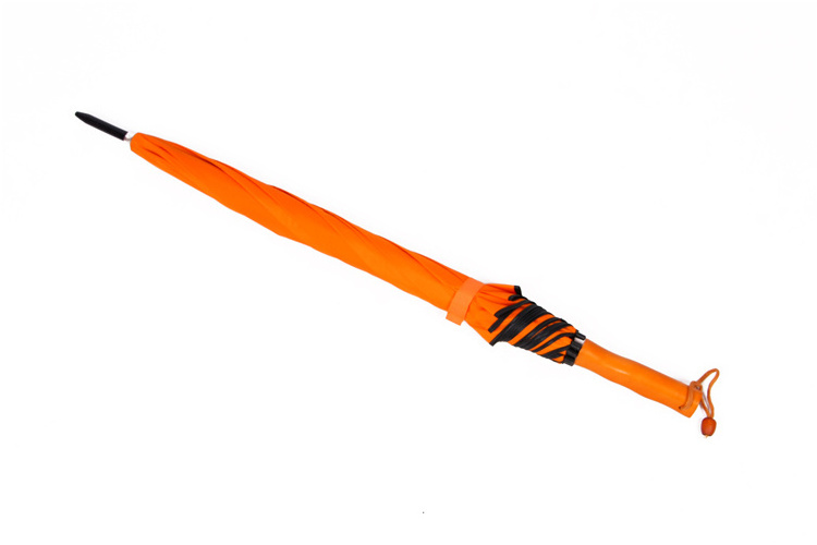 Whosale Custom Automatic Open 23 Inch Double Bone Stick Orange Umbrella with Logo