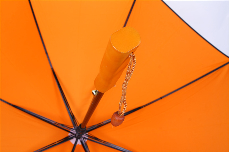 Whosale Custom Automatic Open 23 Inch Double Bone Stick Orange Umbrella with Logo