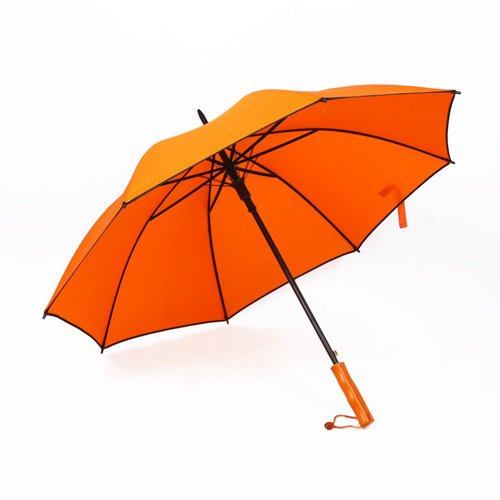 Whosale Custom Automatic Open 23 Inch Double Bone Stick Orange Umbrella with Logo