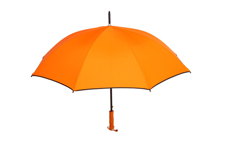 Whosale Custom Automatic Open 23 Inch Double Bone Stick Orange Umbrella with Logo