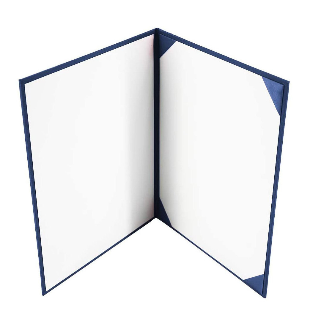 Free Sample Navy Blue Leatherette Paper Document File Degree Folder For Certificates