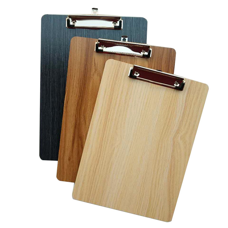 Eco Friendly Custom Your Own Logo Printed a4 Wood Clipboard with Stainless Steel Clip