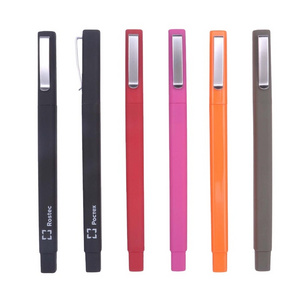 Cheap Plastic Square Ball Pen Rubber Coated Pens with Custom Logo for Promotion