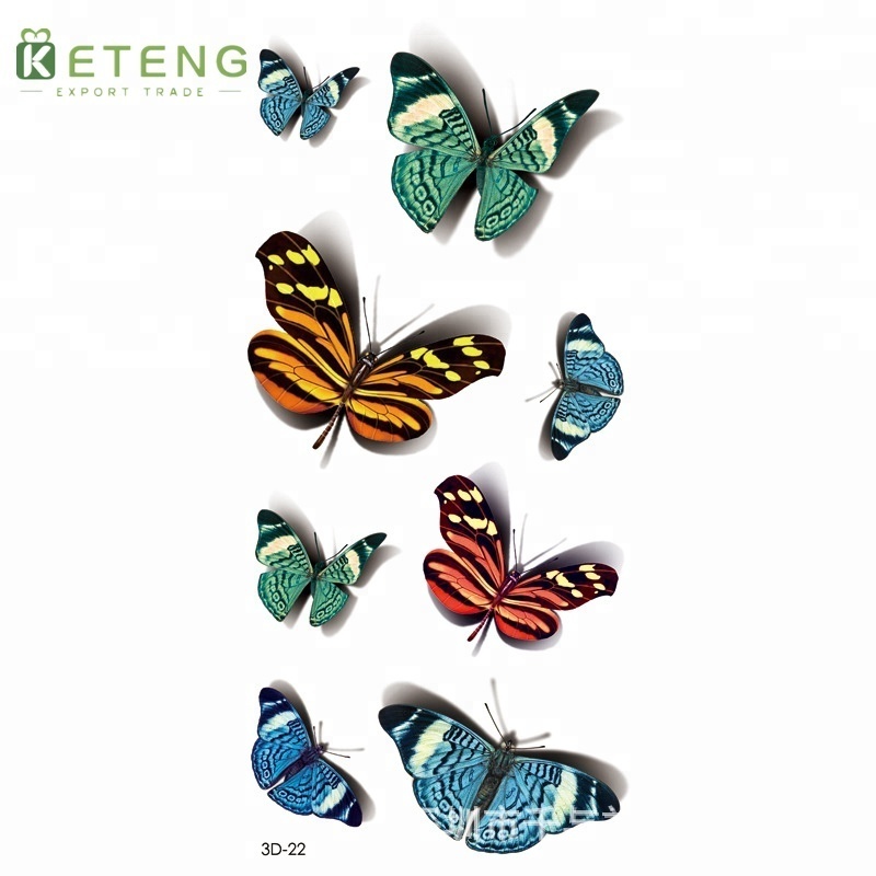 Fancy waterproof women 3d butterfly temporary tattoo sticker