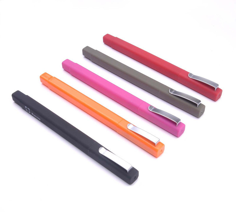 Cheap Plastic Square Ball Pen Rubber Coated Pens with Custom Logo for Promotion