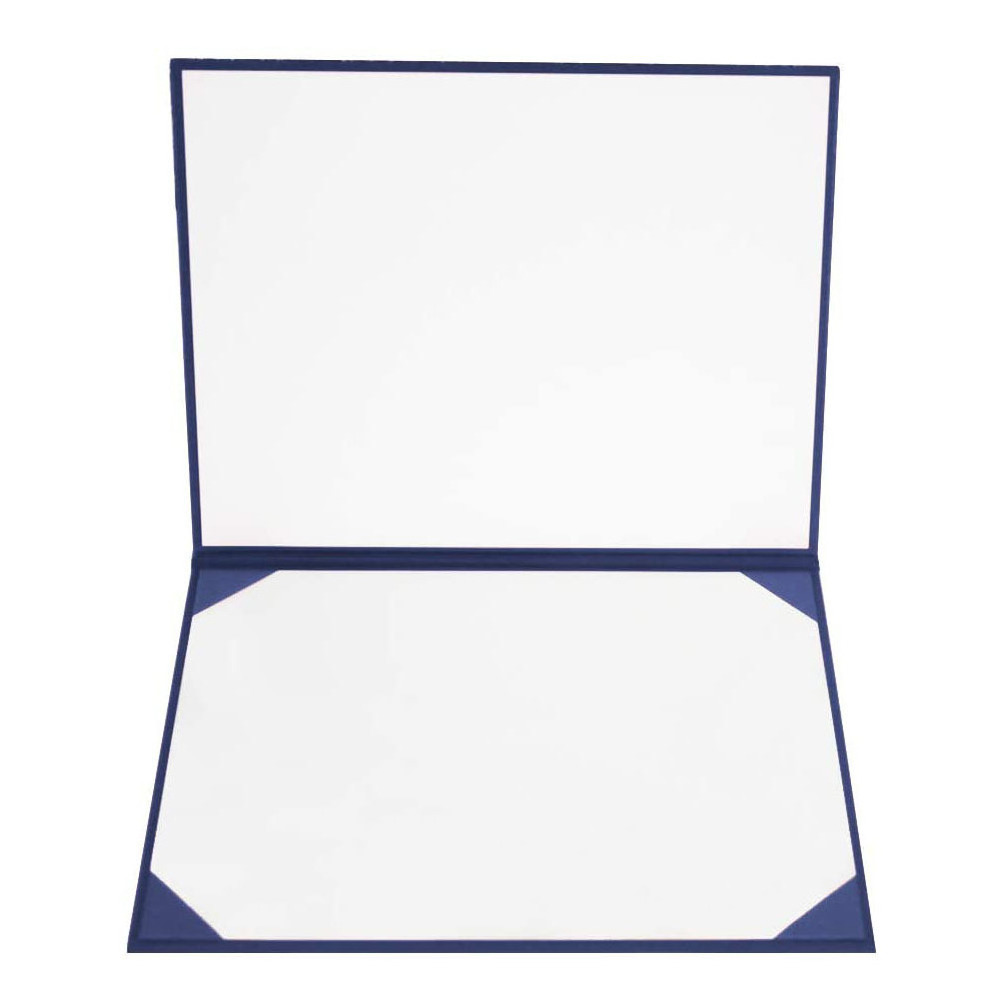 Free Sample Navy Blue Leatherette Paper Document File Degree Folder For Certificates