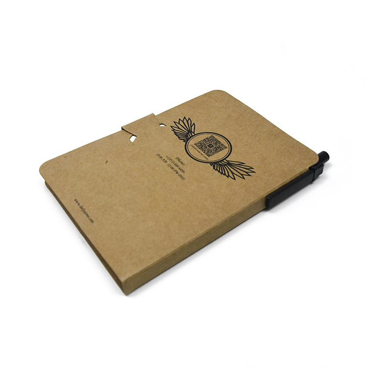 Eco Friendly Customize Silver Foil Logo Printed A6 Pocket Notepad with Pen