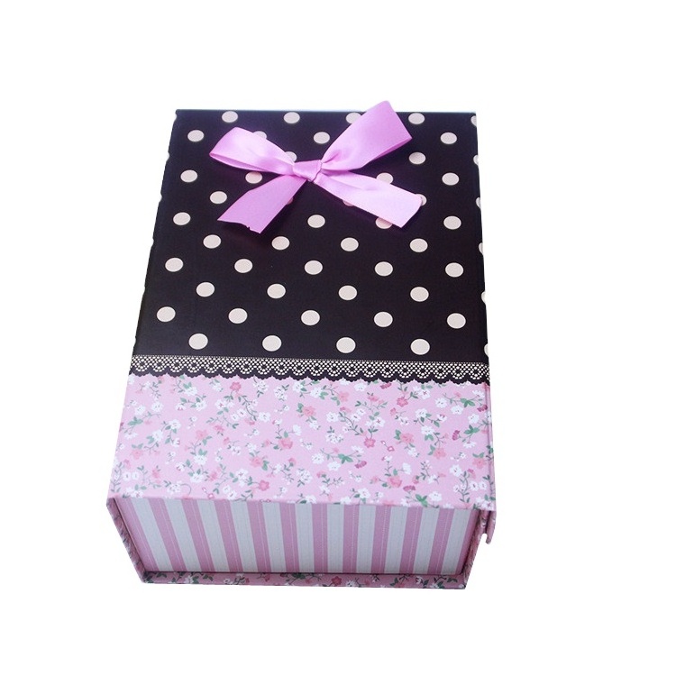 Eco custom made collapsible magnetic gift packaging storage paper gift box with flip lid