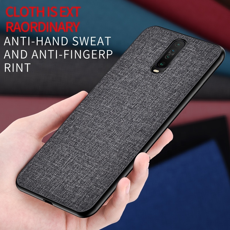 hot sale Shockproof PC Textile Cloth Back Cover Fabric Cell Phone Case for xiaomi redmi k30 k20 pro note 8T note 8 pro 8 7 6 7A