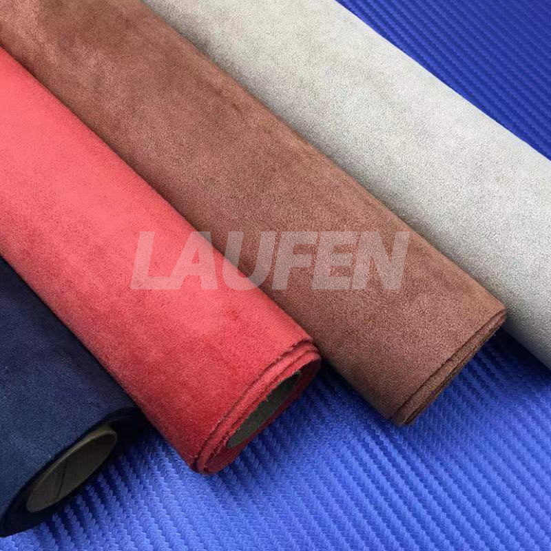 Synthetic Leather Fabric long hair Soft Black suede vinyl material for wholesale Suede Fabric Vinyl For Car Seat better than PVC