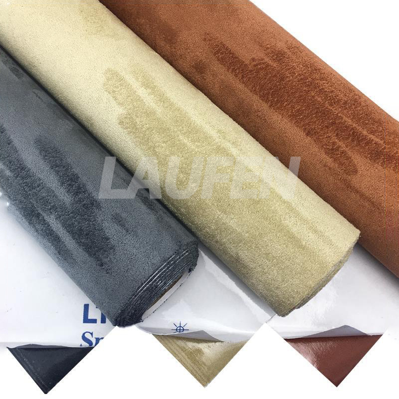 Synthetic Leather Fabric long hair Soft Black suede vinyl material for wholesale Suede Fabric Vinyl For Car Seat better than PVC