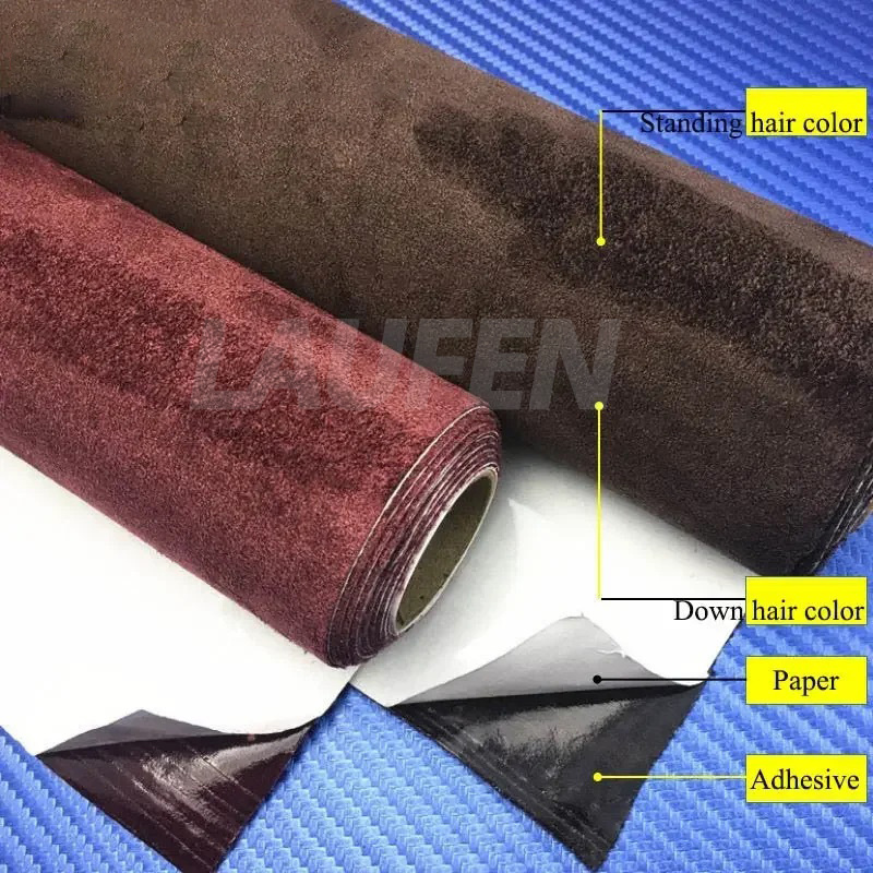 Upholstery Adhesive Wrap Fabrics Self adhesive Polyester+Spandex Sofa Leather Stickers For Vehicle/Furniture Repair