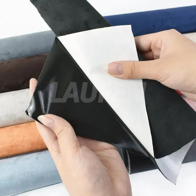 Upholstery Adhesive Wrap Fabrics Self adhesive Polyester+Spandex Sofa Leather Stickers For Vehicle/Furniture Repair