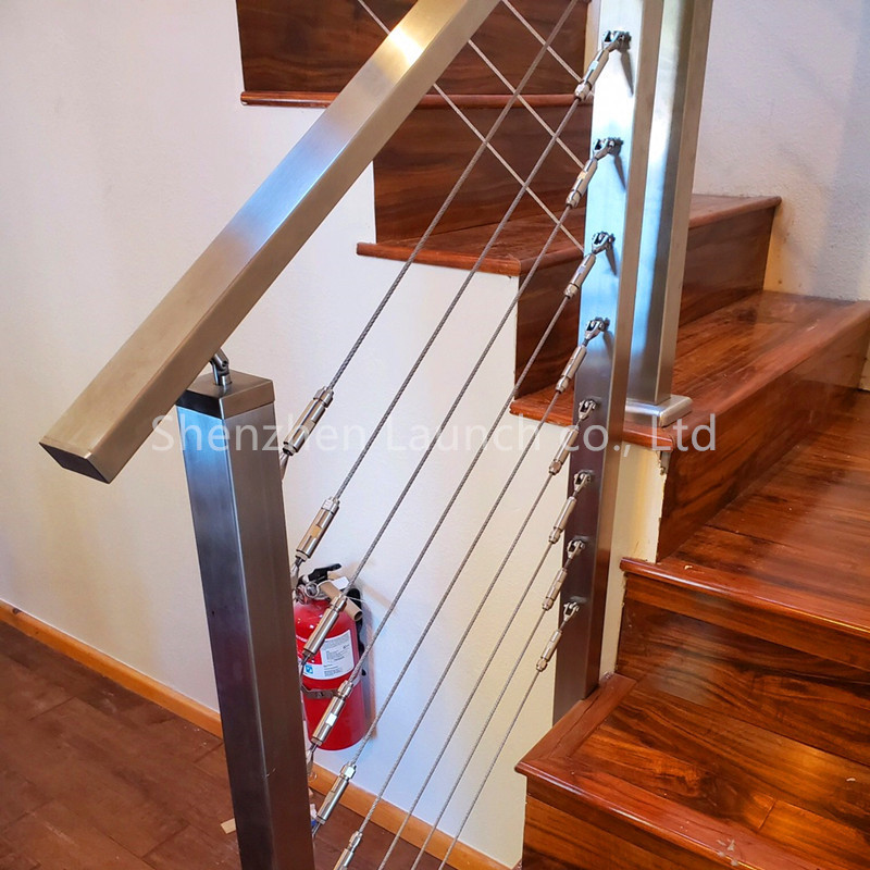 Kebil Interior and Exterior Stainless Steel Wire Rope Cable Railing