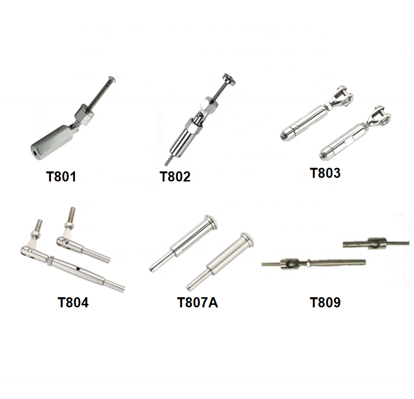 Stainless Steel End Terminal Wire Rope Fittings Cable Railings Kit Tensioner Fittings 3-6mm