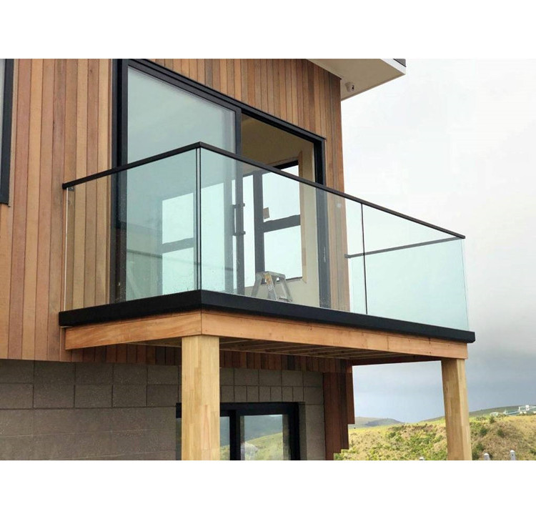 modern railing design indoor interior topless aluminum profile for tempered u channel glass railing