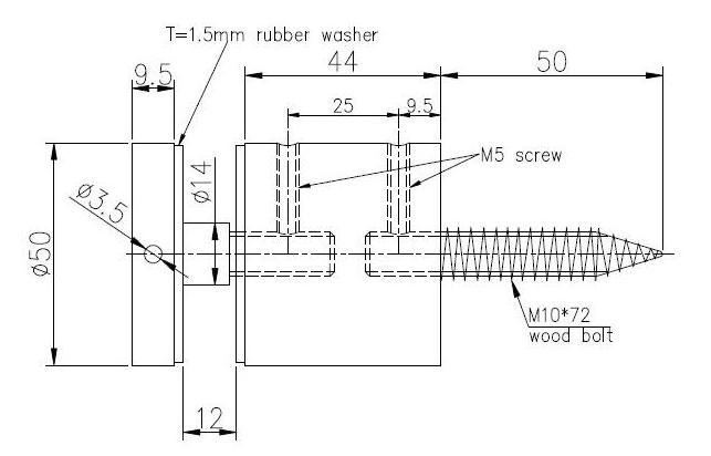 Stainless Steel Glass Standoff Buttons Wall Mount Glass Hardware