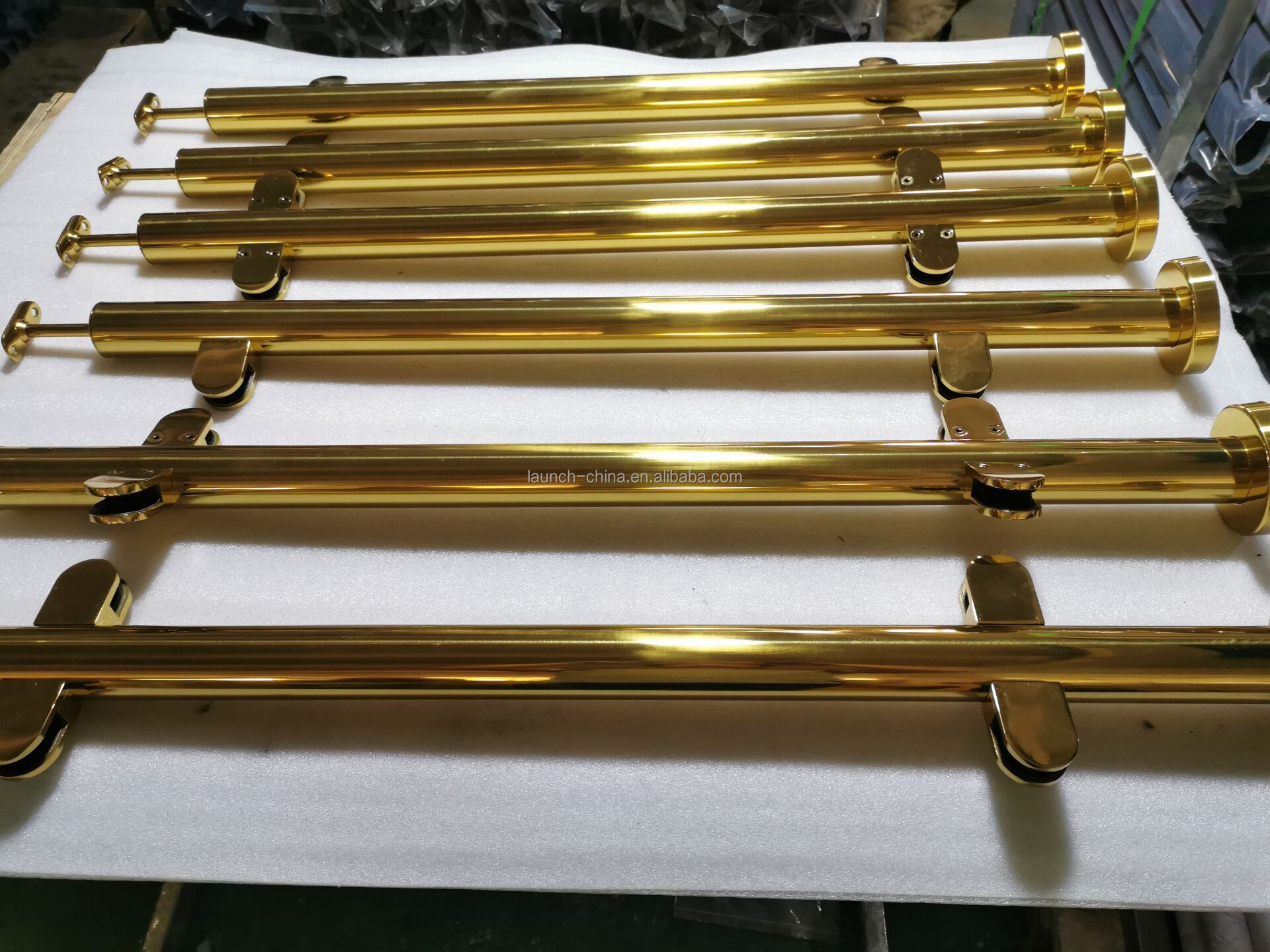 Morden gold stainless steel balustrade and handrail for stair balcony glass railing