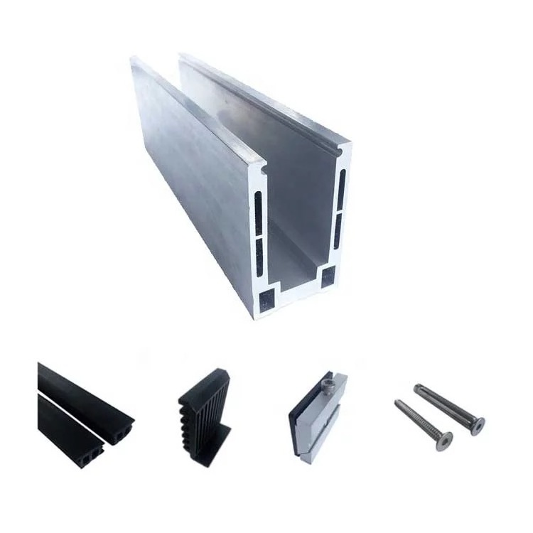 u channel balcony aluminum glass fence accessories