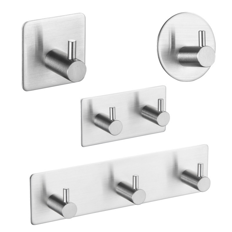 Stainless Steel Rustproof Towel Coat Hook Self Adhesive Wall Mount Coat Hooks for Kitchen Bathroom