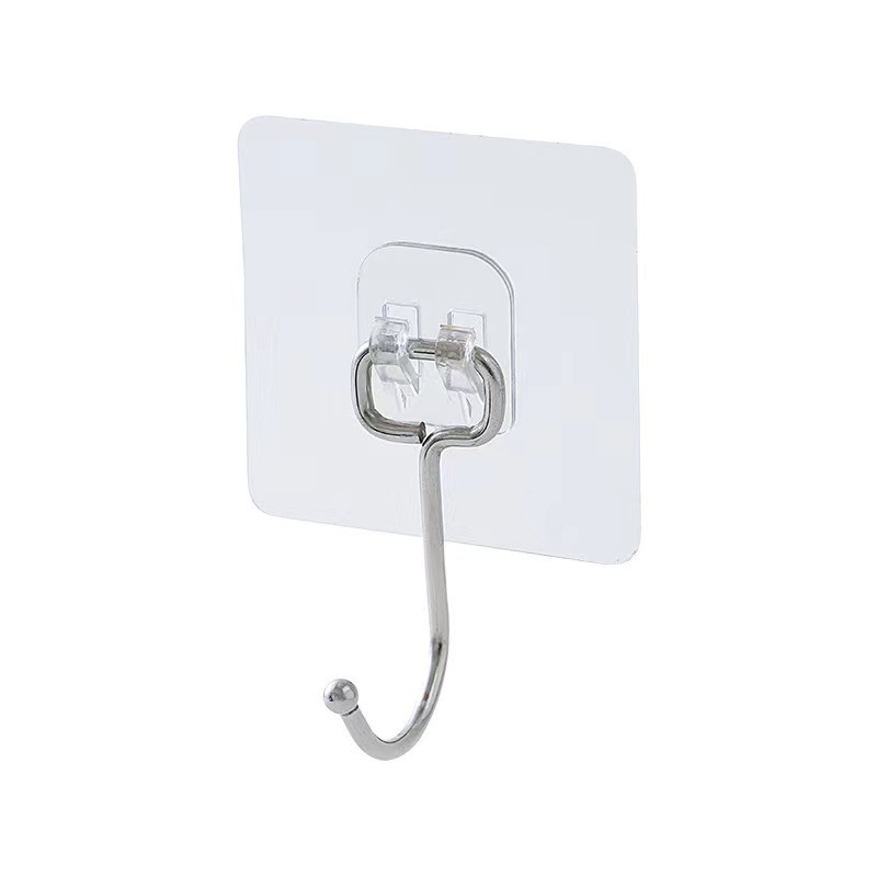 Stainless Steel Self Adhesive Wall Mount Large Hook Punch Free Powerful Bathroom Multifunctional Clothes Hats Hooks