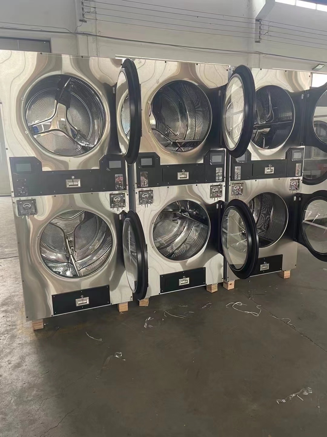 coin operated washing machine and dryer stack laundromat  machine manufacturer