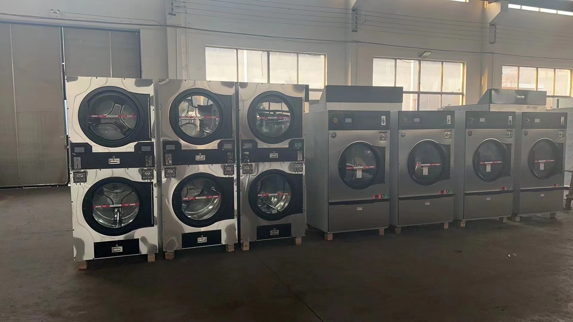 coin operated washing machine and dryer stack laundromat  machine manufacturer