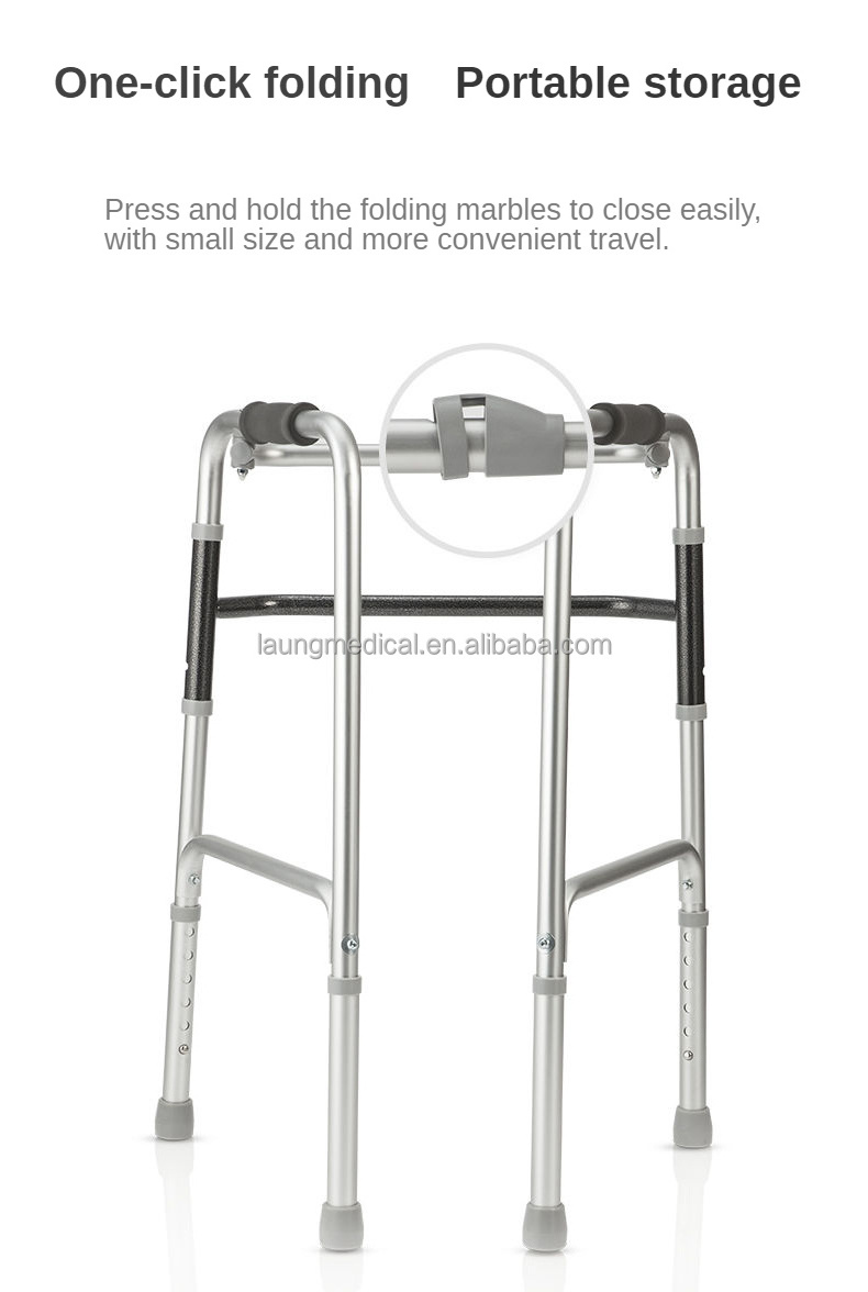 Rehabilitation Walker Adults Foldable aluminum alloy Lightweight Walking Aids For Disabled