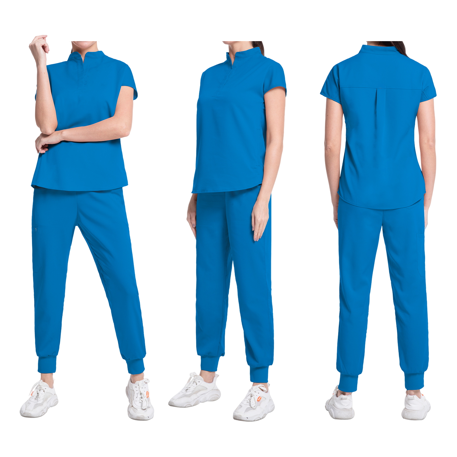 OEM Hospital Uniform Anti Wrinkle Water Resist Tops Medical Jogger navy blue Nursing Scrubs