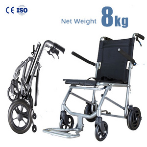 8KG Light folding electric handbike airplane aisle wheelchair electronic-wheelchair front solid tire wheelchair for patient