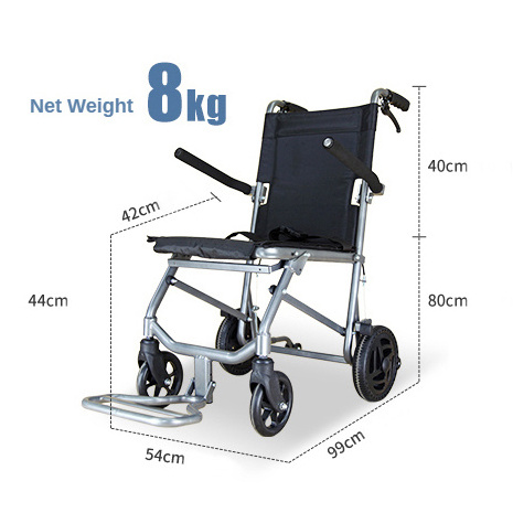 8KG Light folding electric handbike airplane aisle wheelchair electronic-wheelchair front solid tire wheelchair for patient