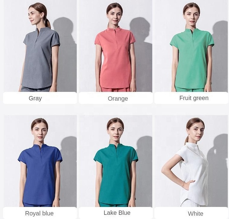 Wholesale New Doctor Uniforms Medical Nursing Scrubs Clinic Scrub Sets Short Sleeve Tops And Pants Uniform