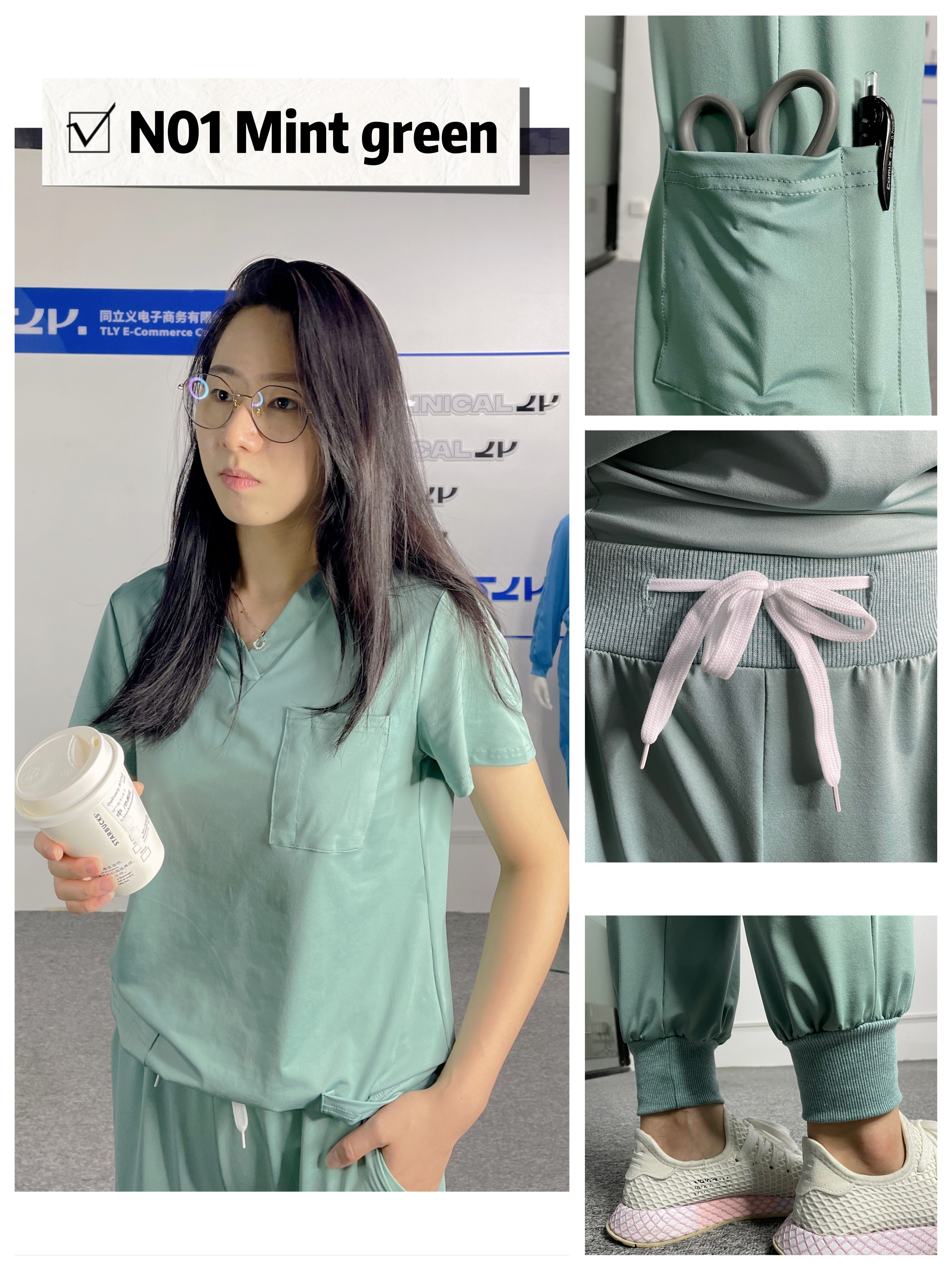 Hot Sale Anti Wrinkle Washable Soft Fabric Nurse Scrubs Hospital Uniform Medical Scrubs Women Jogger Scrubs Sets