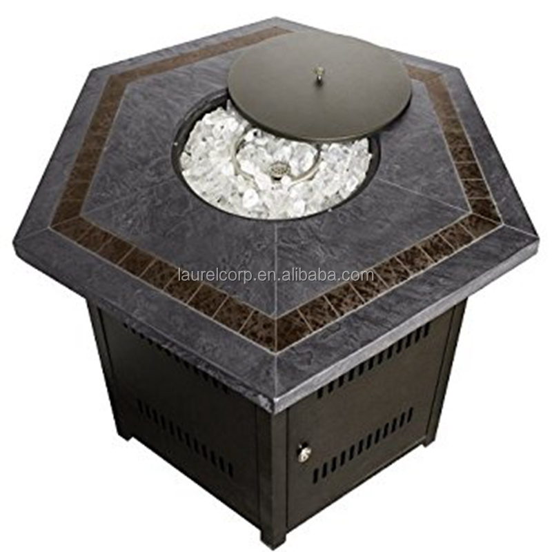 Luxury Furniture Popular Design Gas Outdoor Garden Fire Pit Heater square Stainless Steel Fireplace Table