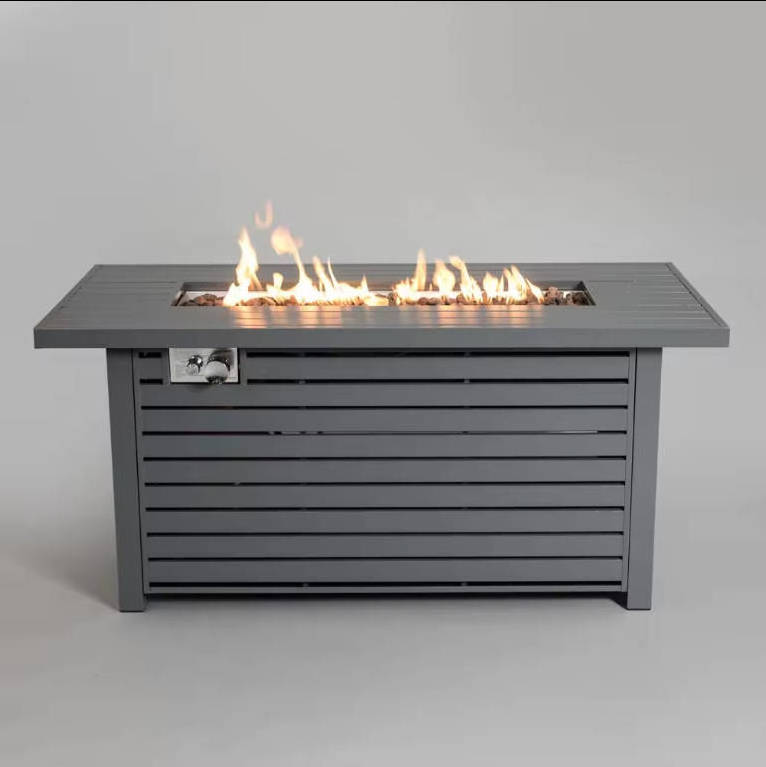 Stainless Steel Fire Pits Tabletop Patio Fire Pit Rectangle Outdoor Furniture With Gas Portable Fire Pit Bbq