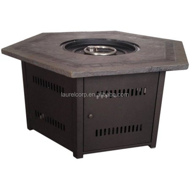 Luxury Furniture Popular Design Gas Outdoor Garden Fire Pit Heater square Stainless Steel Fireplace Table