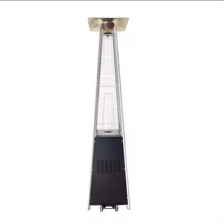 Customized Outdoor Vertical Tower Shape Fire Pit Heater Pyramid Propane Gas Patio Heater With Wheels