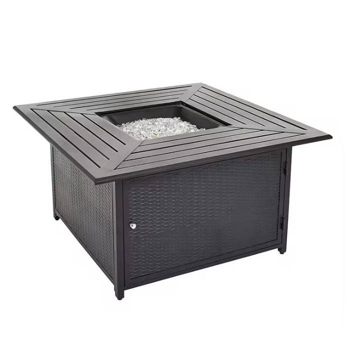 Wholesale Outdoor Gas Fire Table Pattern Gas Fire Pit Square Garden Warm Heating Table Propane Fireplace