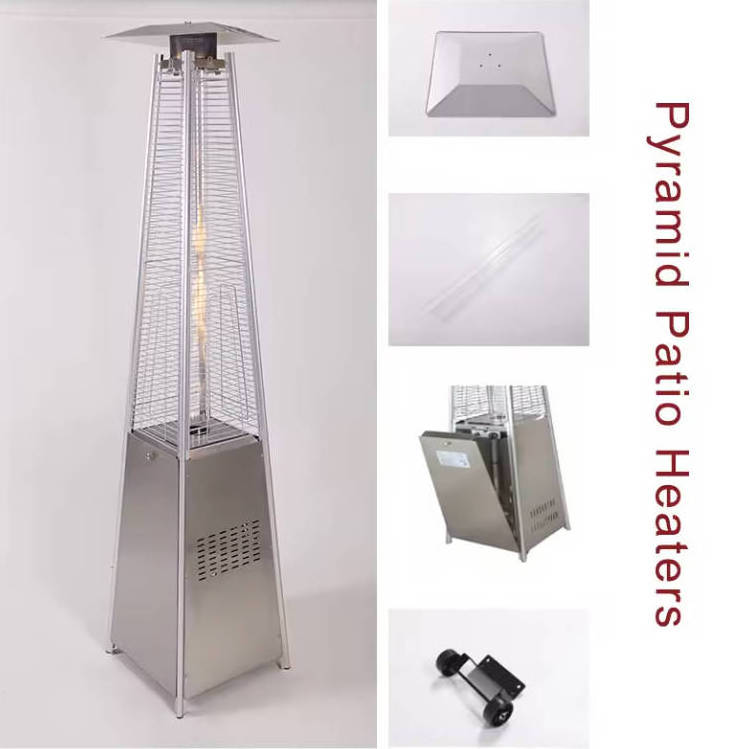 Manufacturer Direct Wholesale Factory Supplier Stainless Steel Tower Propane Pyramid Real Flame Outdoor Patio Heaters