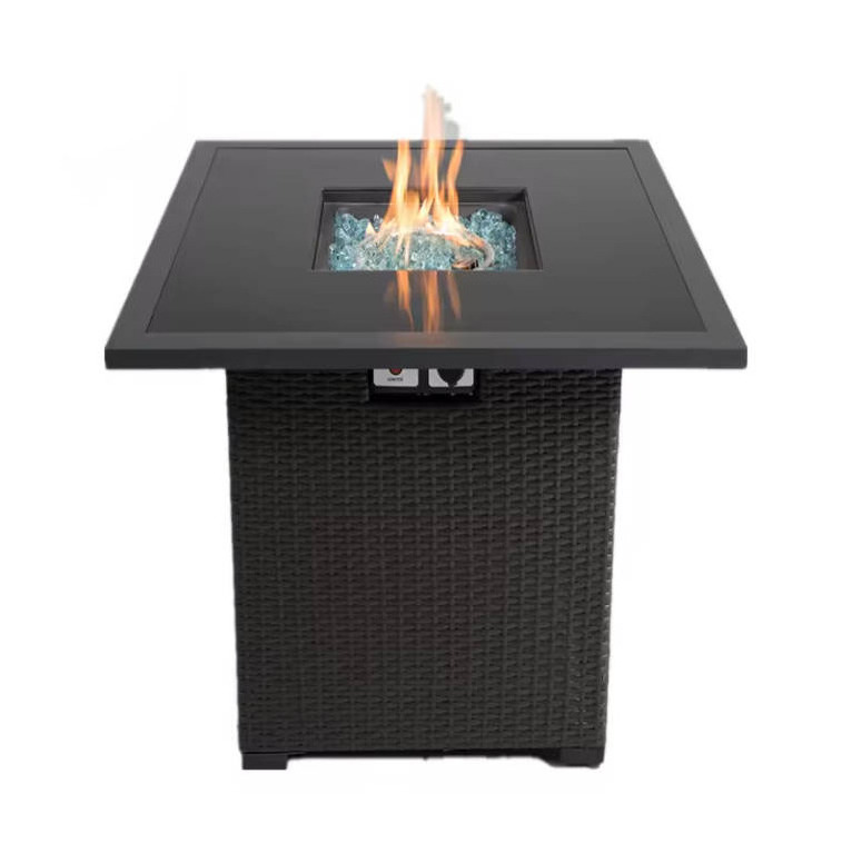 Concrete Fireplace Patio Outdoor Firepit Propane Gas Fire Pit Table Rectangle Table With Fire On Sale